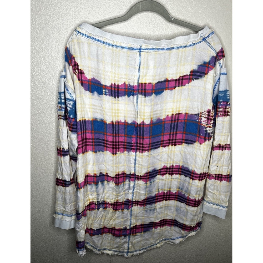 Free People All Intimately Fresh In Flannel Plaid Multicolor Pullover XS Comfort - Picture 8 of 8